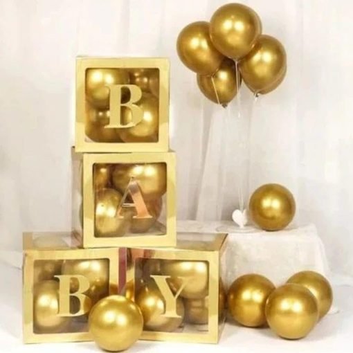 odm balloon boxes with letters, adoinby gold baby boxes letter blocks boxes with 54 letters, 6 baby balloon box for baby showers & bridal shower, reusable birthday party decoration boxes with 55 balloons manufacturer