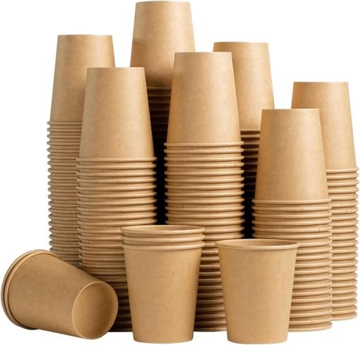 wholesale 8 oz kraft paper cups - brown disposable unbleached cups ideal for hot/cold beverages - factory direct