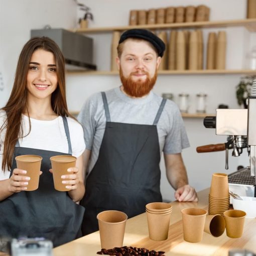 wholesale 8 oz kraft paper cups - brown disposable unbleached cups ideal for hot/cold beverages - factory direct