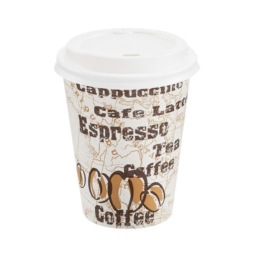 wholesale 12 oz disposable paper hot cups with lids - cafe design