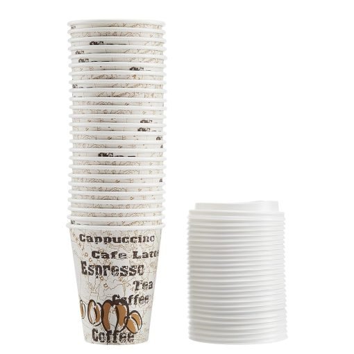 wholesale 12 oz disposable paper hot cups with lids - cafe design