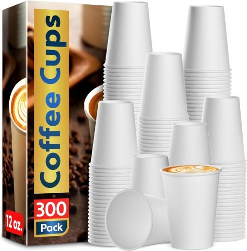 wholesale 12 oz white disposable paper cups - ideal for coffee, hot beverages, chocolate, and juice - perfect for cafes, bistros, parties, and events - factory direct